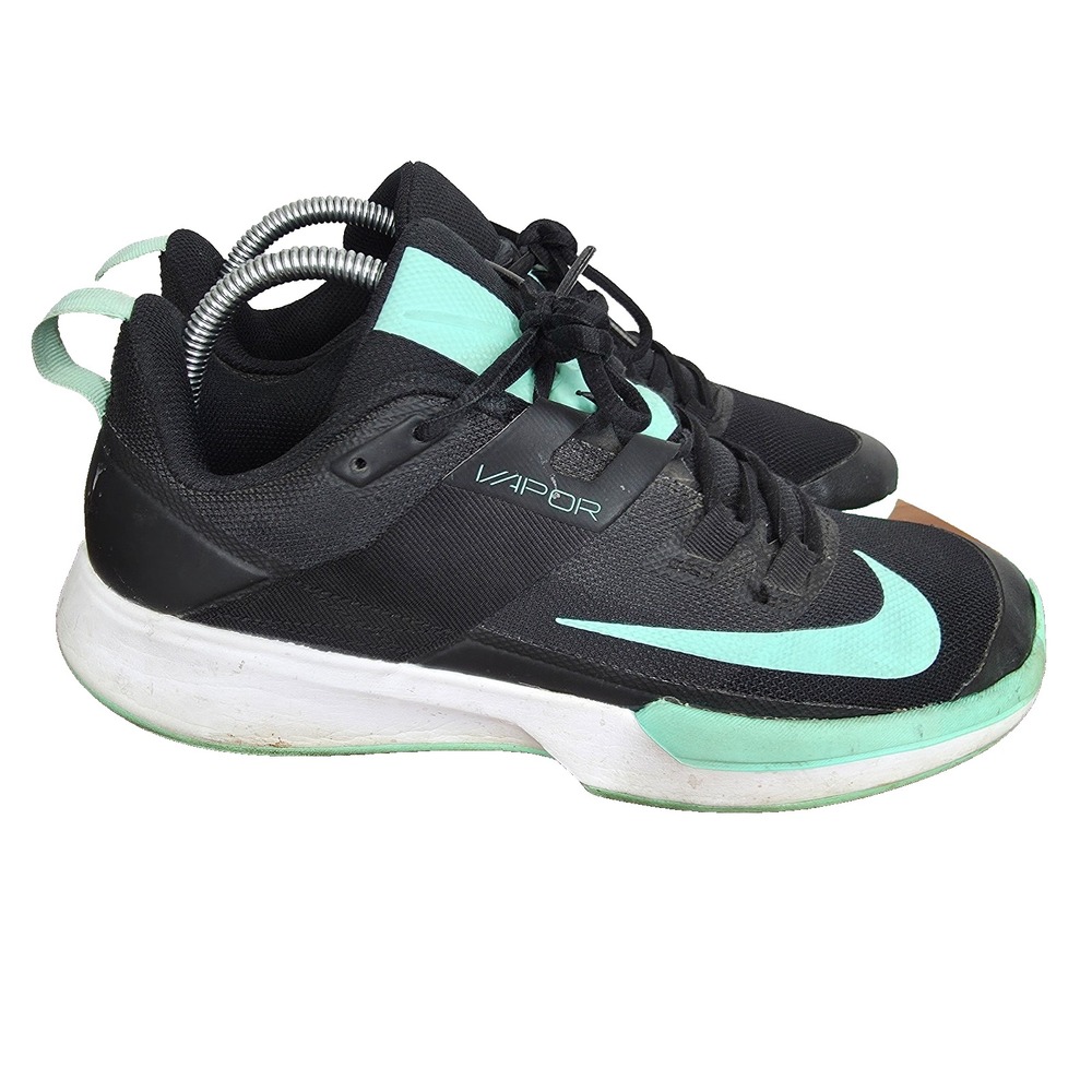 Nike Court Vapor Lite Tennis Shoes Mens 8 Black Green Pickle Ball‎ Sneakers